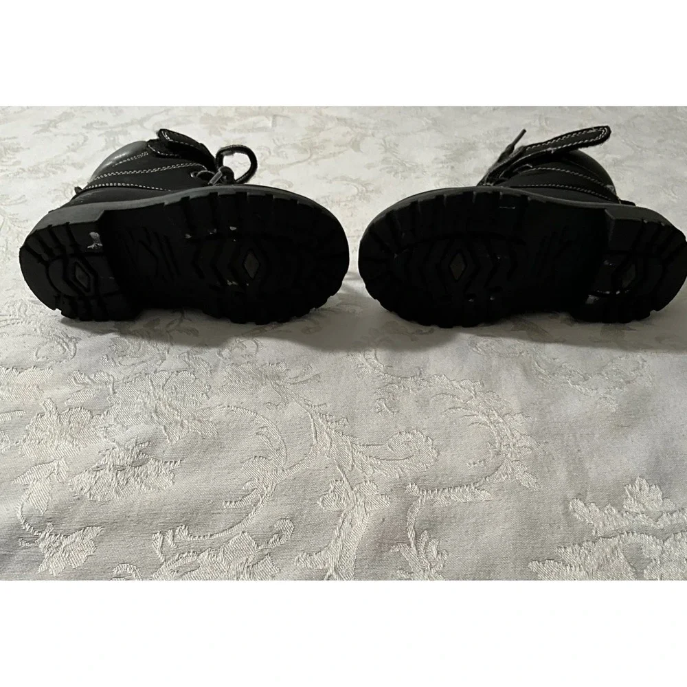 Beverly Hills Polo Club Toddler Boots Black Lace‎ Up Hook and Loop Kids